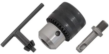 13mm Keyed Chuck with SDS Plus Adaptor & Key, 1.5mm-13mm Capacity, 1/2 x 20 UNF Female Thread, Metal Body Drill Chuck Set, for Standard Drill Bits in SDS Drills