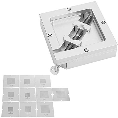 HUSHUI Estación de Retrabajo BGA Reballing Estación de Plantación de Estaño HT‑90 de Aleación de Aluminio Duradera para Entusiastas del Bricolaje Chip de 9 Mm a 43 Mm