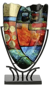GILDE GLAS art Dekovase XL – Designer Deko abstrakte Vase Dekoobjekt – Home Design für Wohnzimmer Schlafzimmer – Höhe 47,5 cm