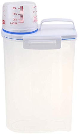 Tubayia Boîte de rangement portable avec verre doseur pour nourriture pour chien et chat