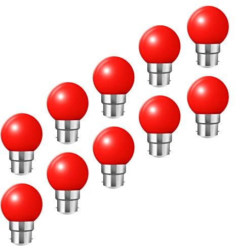 10X B22 Bombilla de Color 2W Bombilla rojo Color Lámpara LED 200LM Ahorro de Energía Color LED para Decoración AC 220V
