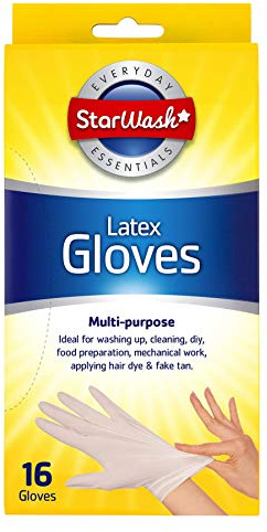 StarWash 16 Latex White Disposable Powder Free Gloves Multipurpose Clean Small