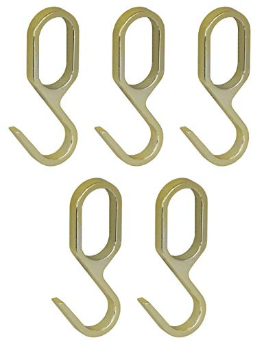 Gedotec Einhängehaken für Schrankstange Oval Schrankrohr | S-Haken Metall Messing Gold-Optik | Garderoben-Haken für Kleiderstange 30 x 15 mm | 5 Stück | Design Kleiderhaken Aufhänger für Möbel-Stangen