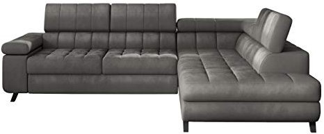 Mirjan24 Ecksofa Kaspro, Eckcouch mit Schlaffunktion und Bettkasten, Polstersofa, Couch, L-Form Sofa Wohnlandschaft, Polsterecke, Polstergarnitur, Bettsofa (Magic Velvet 2217, Seite: Rechts)
