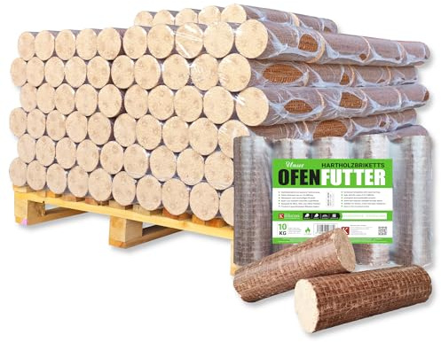 500kg Holzbriketts Nestro Briketts Hartholz Kamin Ofen Brikett Brennholz Palette Heizbriketts heizen Öko Brennstoff 50x10kg Bags