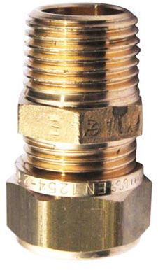Messing Klemmverschraubung Übergang 15 mm x 3/4 Zoll AG für Kupferrohre