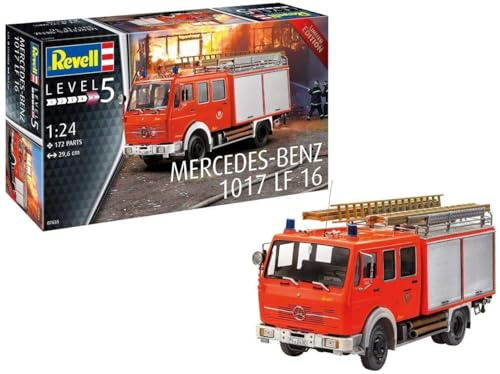 Mercedes-Benz 1017 LF 16 Feuerwehr LKW 07655 Bausatz Kit 1/24 Revell Modell Auto