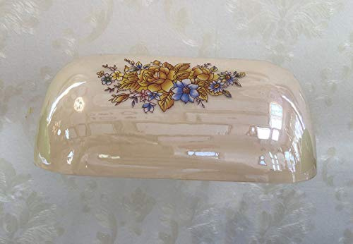 LANMOU Ersatzschirm für Banker Lampe, Bankers Tisch Leuchte Glas Lampenschirm, Multicolor Ersatzglas Schirm Abdeckung Bankerslampe Glasschirm für Schreibtischlampe, 22,5 cm,Brown with Flowers