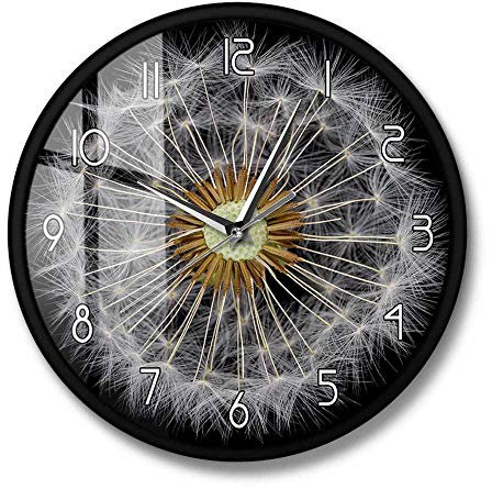 Orologio da parete moderno con tarassaco, margherita irlandese, a per la casa floreali, arte della parete, monaci, soffione, orologio da parete appeso alla testa, regalo per gli amanti della natura