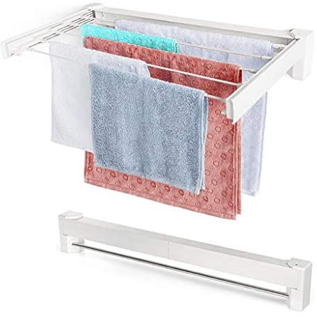 Globalmix Tendedero de Pared retráctil y Plegable - Tendedero de Pared Plegable para Interiores o Exteriores - Diseño Compacto Que Ahorra Espacio GH109