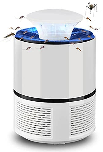 ISDI Lampada antizanzare elettrica USB, portatile, con luce UV LED, per camera da letto, soggiorno, cucina, giardino e camera dei bambini, colore: bianco
