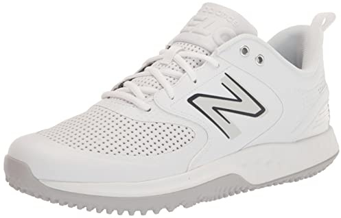 New Balance Women's Fresh Foam Velo V3 Turf-Trainer Softball Shoe, White/White Synthetic, 8.5 UK