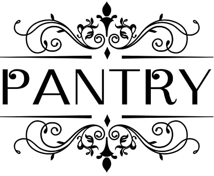 SUPERDANT Letrero para Puerta de Despensa Pegatinas de Pared Despensa Vinilo Letras Calcomanía de Pared Escritura Palabras Etiqueta de Arte de Pared para Despensa Cocina Comedor 32.6x40 cm