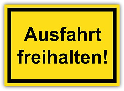 tradercat Ausfahrt freihalten Schild Aufkleber aus Vinyl Schilder Sticker mit UV-Schutz Parken verboten Hinweisschilder ausfahrt frei halten Warnzeichen (AUFKLEBER | 42 x 30 cm)