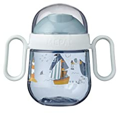 Mepal Mio - Vaso antigoteo - Sailors Bay - Taza de bebé a partir de 6 meses - Taza de aprendizaje para bebés - a prueba de fugas - Apto para lavavajillas
