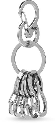 KeyUnity KS05 Edelstahl Schlüsselanhänger Utility Schlüsselanhänger Karabiner Clip Schnellverschluss Multi-Tool Schlüsselhalter und Taschen-Schlüsselclip für Camping Wandern