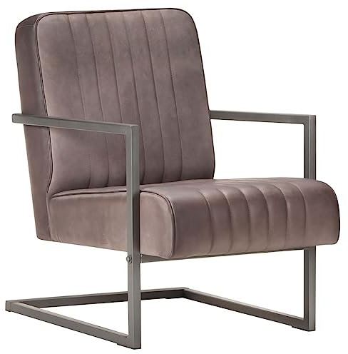 ZQQLVOO Clubsessel Lounge Cocktailsessel Wohnzimmer Lounge Sessel Küchenstühle Freischwinger Sessel Distressed Braun Echtleder Geeignet für Wohnzimmer Schlafzimmer Esszimmer