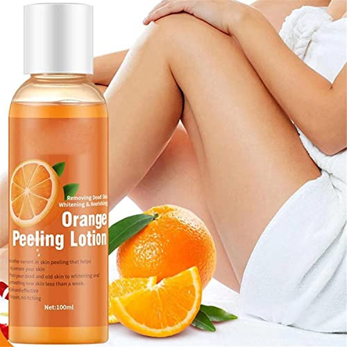 Gokame Korean Orange Peeling Lotion, Orange Body Whitening Peeling Lotion, Immediate Whitening Peel Peeling Gel, Remove Dead Skin for Neck, Knees, Elbows (2pcs)