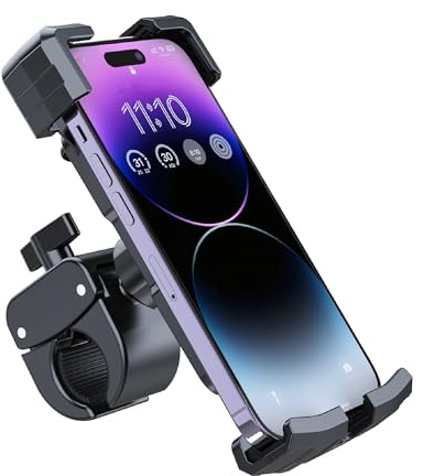 MMOBIEL Fahrrad Handyhalterung - Anti-Schock - Stabiler Handyhalter für Fahrrad, Roller, etc. – Handyhalter Telefone von 4 bis 7 Zoll - Einstellbare Fahrrad-Navigationshalterung - Universal - Schwarz