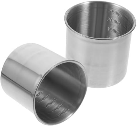 TOPBATHY 2pcs Stainless Steel Rice Measuring Cup Scale 250ml Metal Measuring Container for Baking Easy-to-Read Markings Portable Kitchen Measurement Tool