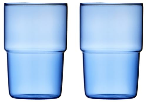 Lyngby Glas Torino Trinkglas, Wasserglas, 40 cl, 2 Stck., Blau