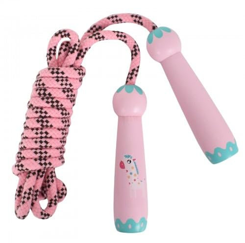 Children's Skipping Rope, 260cm Adjustable Skipping Rope Kids, Adjustable Cotton Skipping Rope with Wooden Handle, Back to School Gifts for Boys and Girls, Skipping Rope for Children from 6
