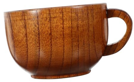 CANIGHT Wooden Drinking Cup Stylish and Versatile Beverage Mug for Coffee Tea More for Home Office Bar Use Convenient Handle Design for Easy Holding