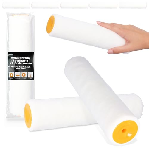 5x Målarrulle 25 cm Färgroller Färgrulle Lackeringsrulle Reserrulle Ull Polyakryl Vägg Möbler Måleri Anti-Stänk Rulle Målningsredskap Wasadrulle Målartillbehör