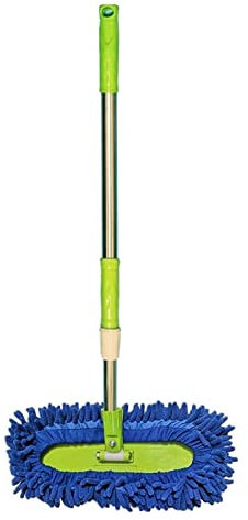 Mopa de limpieza triangular giratoria de 360 grados para uso húmedo y seco, retráctil y colgante, ideal para suelos, coches y limpieza de cristales, color rojo rosa