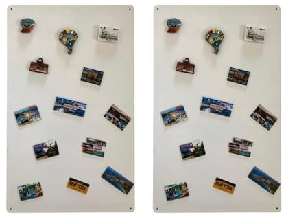 2x Magnettafel Magnetwand Weiß 80x50 cm Memotafel aus Edelstahl Fotowand für Urlaubs Magnete Magnetisch Tafel Metalltafel für Wohnung Büro Küche