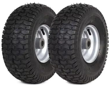 WEISHIDAI Confezione da 2 Pezzi 6.00-15 Gruppo Pneumatico e Ruota con Foro for ASSE da 3/4, Pneumatico 15x6.00-6 for carriole, Tosaerba, carrelli da Giardino, ECC.(2 Pack)