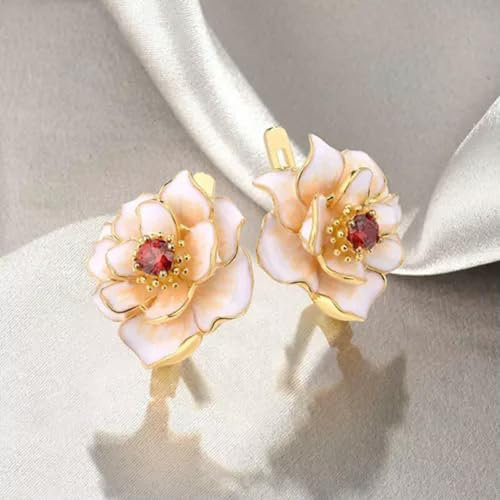 Elegante Creolen mit Gelbgold 18 Karat vergoldet, Zirkonia, für Damen, Schmuck-Gold