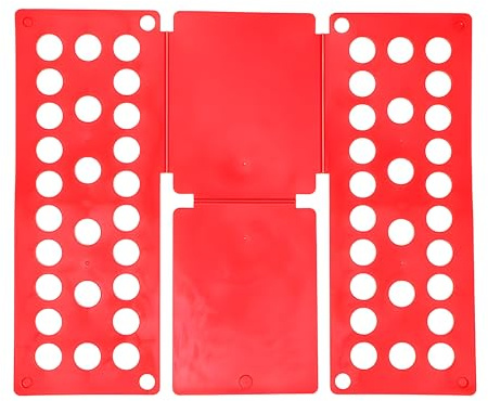 Flawless Fold Clothes Folder for Kids – Easy & Fast T-Shirt Folding Board, Professional Laundry Folder for Shirts, Pants, Sweaters, Clothes Storage Organizer (Red)