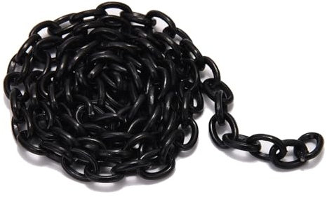 Whakano 5 Stück Acryl-Verbindungsringe Ketten Basteln Gliederkette DIY Chain 38cm Lang,Hängende Ornamente,Kettenglieder für Schmuckherstellung,Geldbörse Brillen Tasche Kette,Schwarz