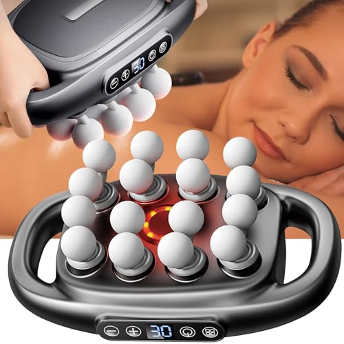Massagepistole, 16-Kopf Massagepistole für Muskelmassage Bandmassagegerät Nackenmassagegerät 3 Modi 30 Geschwindigkeiten Elektrisches Massagegerät für Rücken Nacken Beine Linderung von Rückenschmerzen