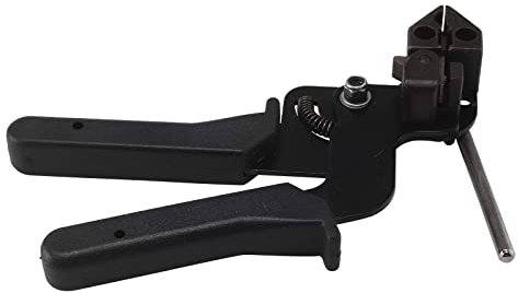 Cable Tie Gun 8.1'' Black Automatic Cable Ties Tool Stainless Steel Cable Tie Tool Tensioner Cutter Metal Tie Wrap Gun