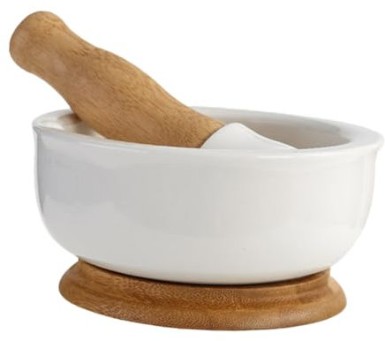 CHICAMPERA Ciotola in Ceramica Per Macinare e Pestello Per Alimenti Per Ragazza Macina Frutta e Ortaggi Ciotola Manuale Per Alimenti Complementari e Uso in Cucina