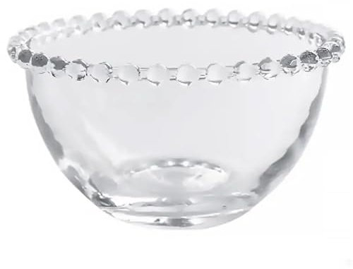 6 ciotole in vetro dal design elegante con bordo perlato, insalatiera di verdure, piatto da frutta, trasparente, for dessert, antipasto, ciotola rotonda, contenitore for alimenti Per Le Insalate(8.5X8