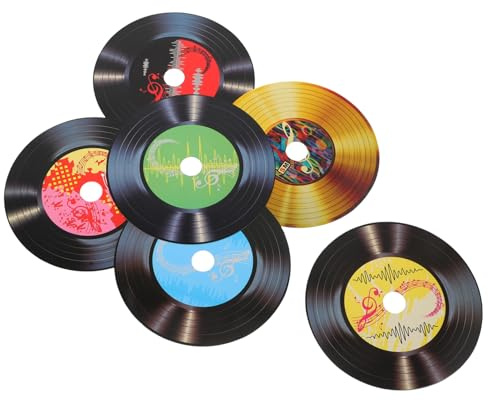 Adesivi Murali per Dischi in Vinile Vintage, 30 Fogli | Carta Rigida, Facile da Applicare, Stile Rétro, per Casa e Hotel, Decorazioni Musicali da Parete
