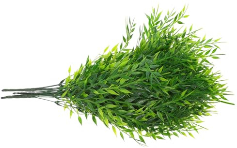 NUOBESTY 5 Pezzi Rami Artificiali di Salice Riccio Verdi in Plastica, Decorazione Leggera a Bassa Manutenzione per Pareti Residenziali o Spazi Commerciali