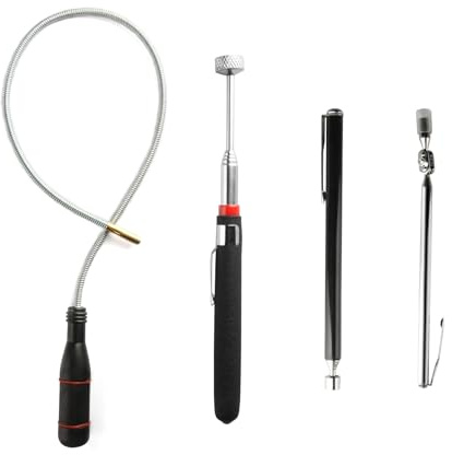 4 Pz Strumento di Prelievo Magnetico,Calamita Telescopica,Calamita Flessibile Officina,Barra Pinza Magnetica Estensibili Sollevatore per Raccogliere Parti Oggetti Metallici(1,5 LB 2,5 LB 3 LB 5 LB)
