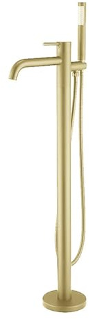 YCVAWEOD Baignoire autoportante Tapis de Sol monté avec Douche Trou Simple Trou à 360 ° Rotation de Baignoire Tap, brossé, brossé LWX