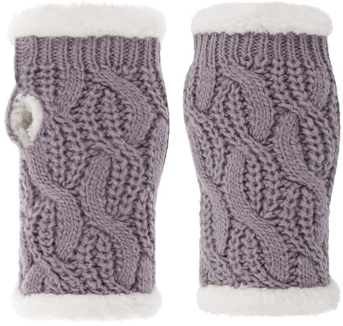 Seeberger Cable Knit Strickstulpen Stulpen Pulswärmer Damen - mit Futter, Futter Herbst-Winter Winter