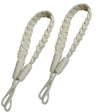 SXPXP 4 Unidades de Cintas algodón Trenzadas con Nudo y Hebilla for Sujetar Cortinas, Accesorios for el hogar
