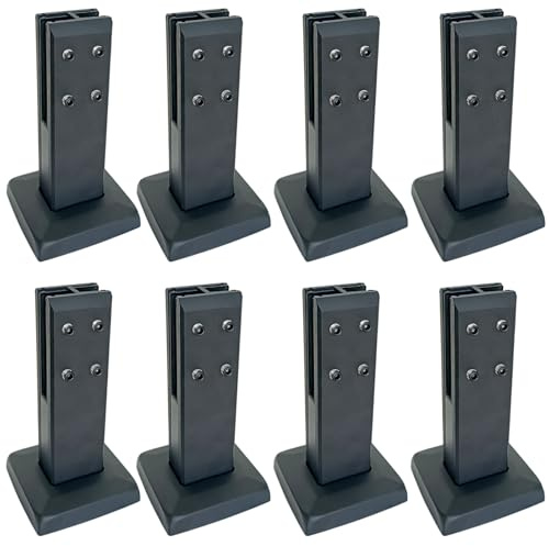 Doppelseitiger Glasgeländer-Zapfen aus Edelstahl 304, robuste, windbeständige Klemme für Haus/Garten/Treppe/Balkon, Montage ohne Bohren,Middle Spigot,8 Pack
