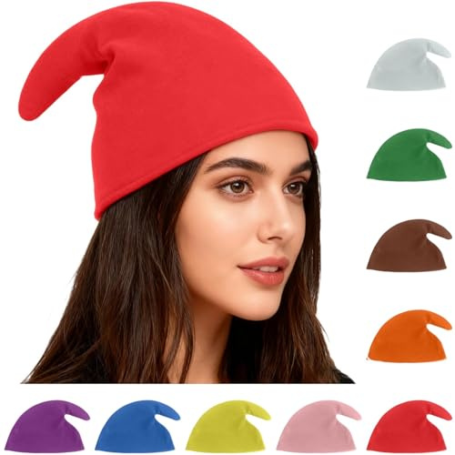 Zwergenmütze Mütze Bunte Zipfelmütze Erwachsene Kostüm Weihnachtsmütze für Karneval Fasching Halloween Weihnachten Geburtstag Party Gruppen Kostüm Rollenspiele