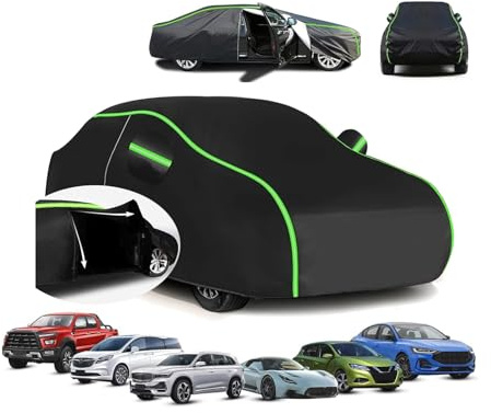 Funda Coche para Seat Leon 1999-2004 (418 x 174 x 146cm),Cobertizo Coche Transpirable-Protección Lluvia/Nieve+Defensa Solar+Anti-Polvo+Anti-desgarro,Termoaislado