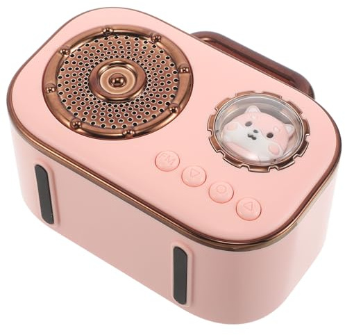 UTHCLO Mini Enceinte sans Fil 5.3 Pouces Rose avec Son Surround 360°, Batterie Longue Autonomie 500 Mah, Compacte et Portable pour Bureau, Voyage et Camping