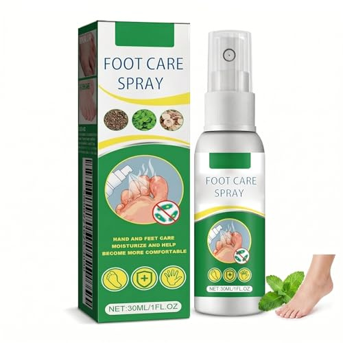 Spray Pour Les Pieds, Soin des pieds et Ongles, Apaise les Pieds Secs, Rafraîchissant et Confortable, Usage Intérieur et Extérieur, 30ml