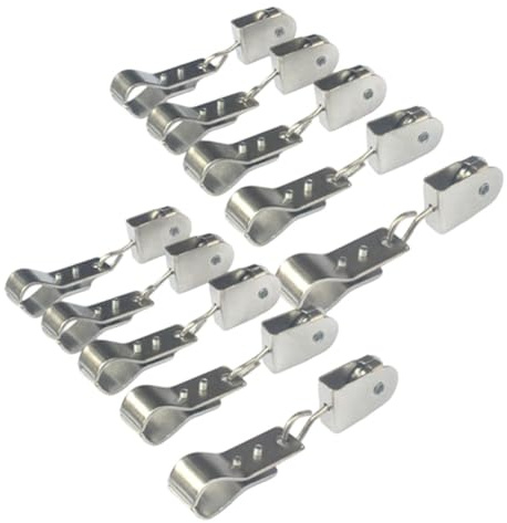 Riemenscheibe und Klemmen für Sonnensegel, robustes Drahtseil-Hardware-Kit mit Nylon- oder Stahlrad, passend für 15 mm-25 mm Rohre und < 4 mm Kabel, 10 Stück